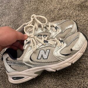 New Balance 530 Cream and Gray Running Shoes